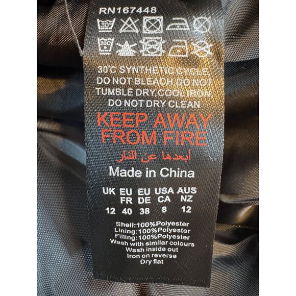 NWT PrettyLittleThing  Medium Black Puffer Jacket Polyester - Picture 6 of 12